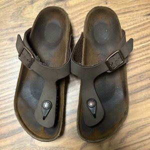 Birkenstock Dark Brown Leather Sandals